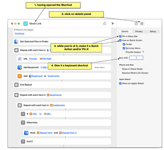 Assign a keyboard shortcut to a Workflow shortcut to